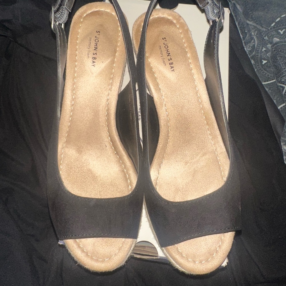 St. John's Bay Women's Black Sandals